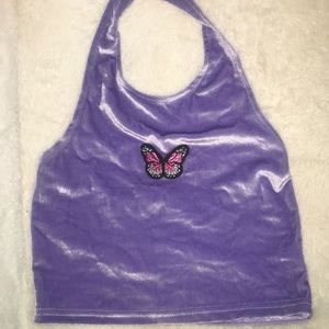 Purple Butterfly crop top